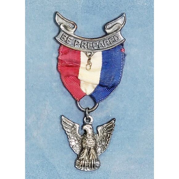 1960s Eagle Scout Medal and God & Country Medal Pin Sterling I Frame - Picture 4 of 6